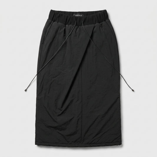 Modern Quilted Wrap Midi Skirt