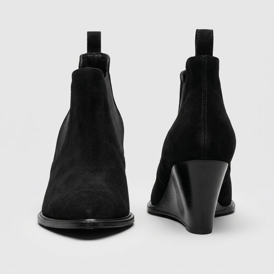 Suede Wedge Ankle Boots