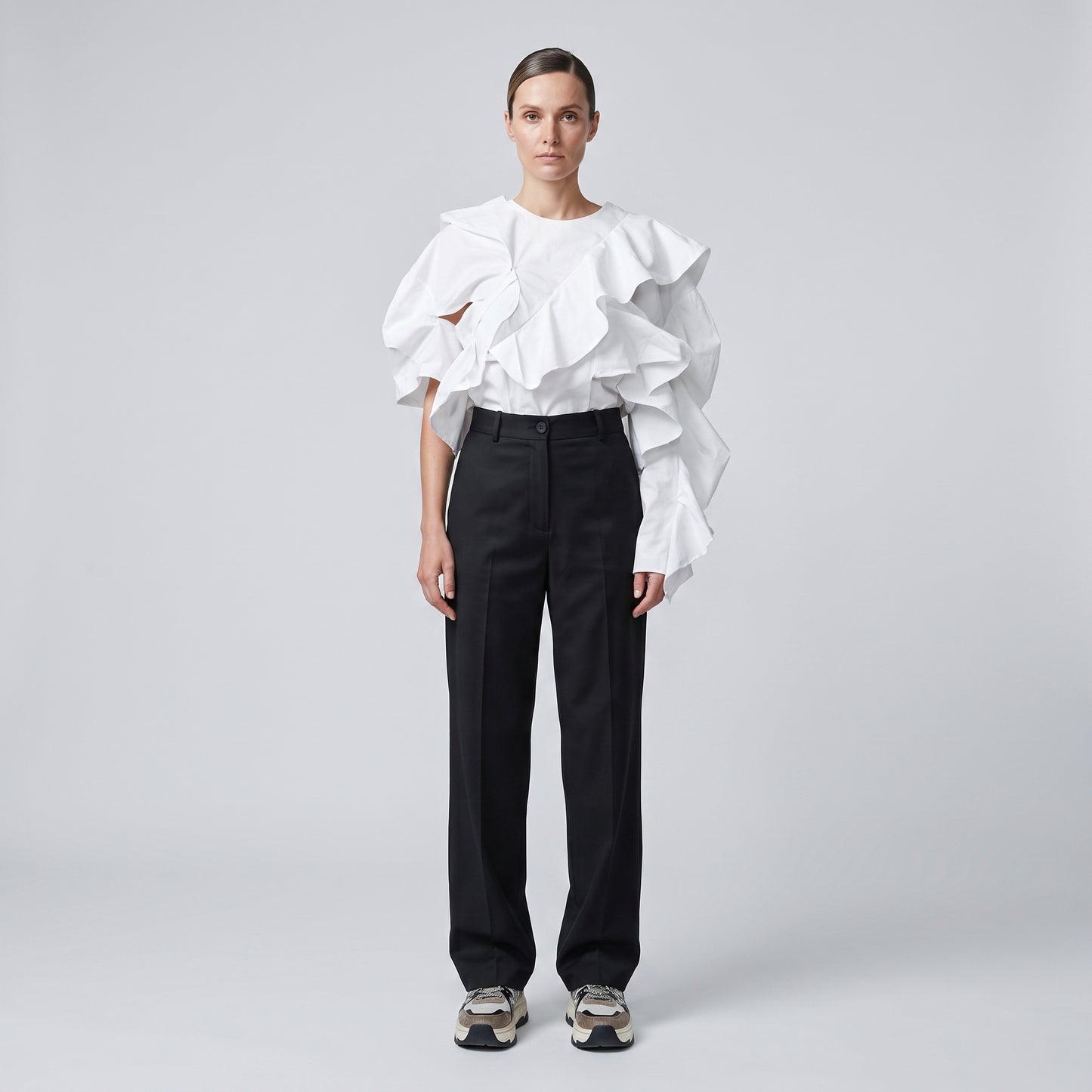 Tailored Black Cropped Trousers