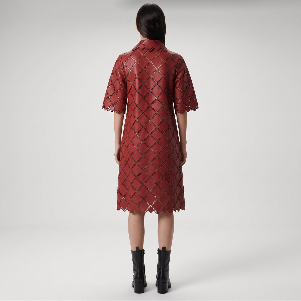 Quilted Leather Statement Dress