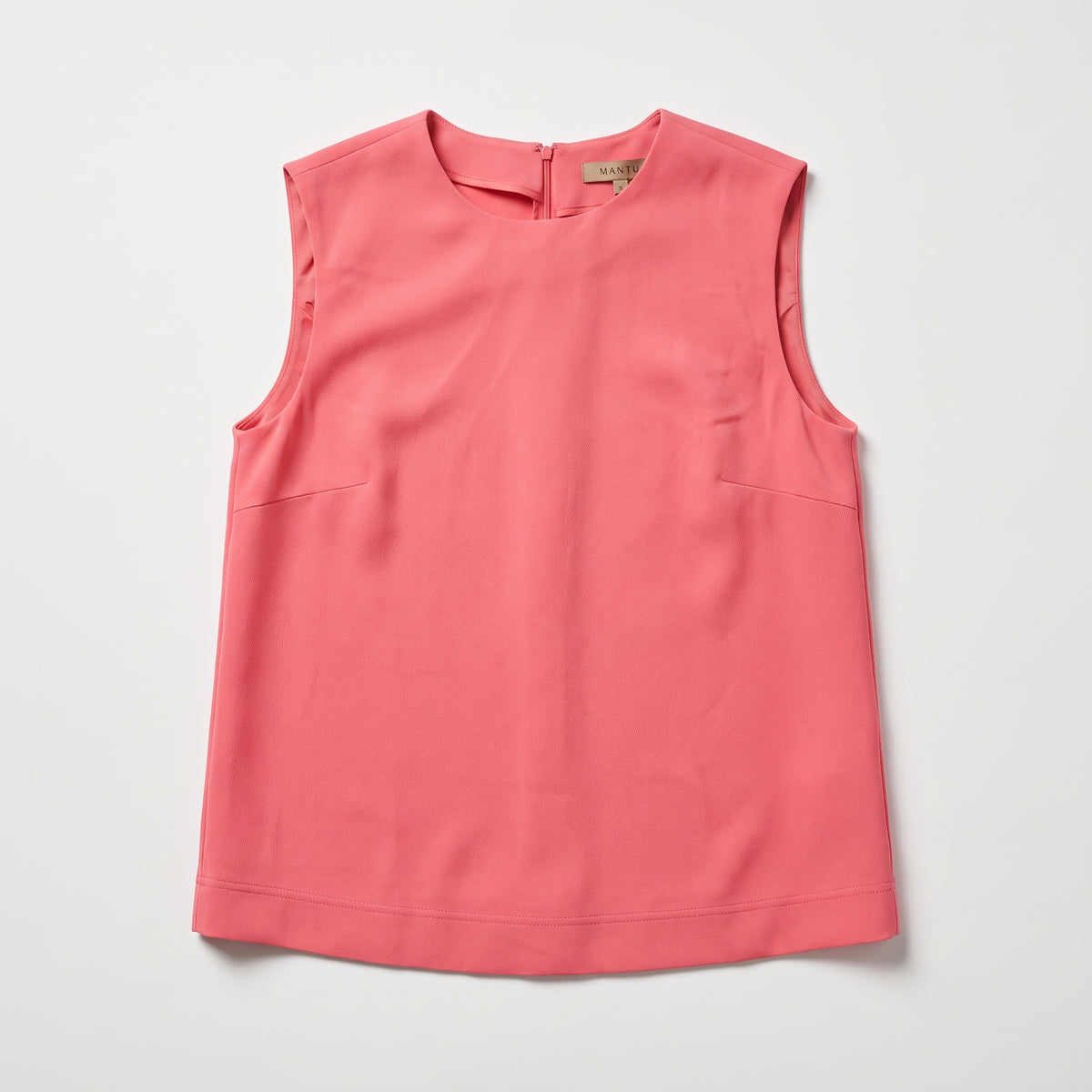Sleeveless Coral Round Neck Top