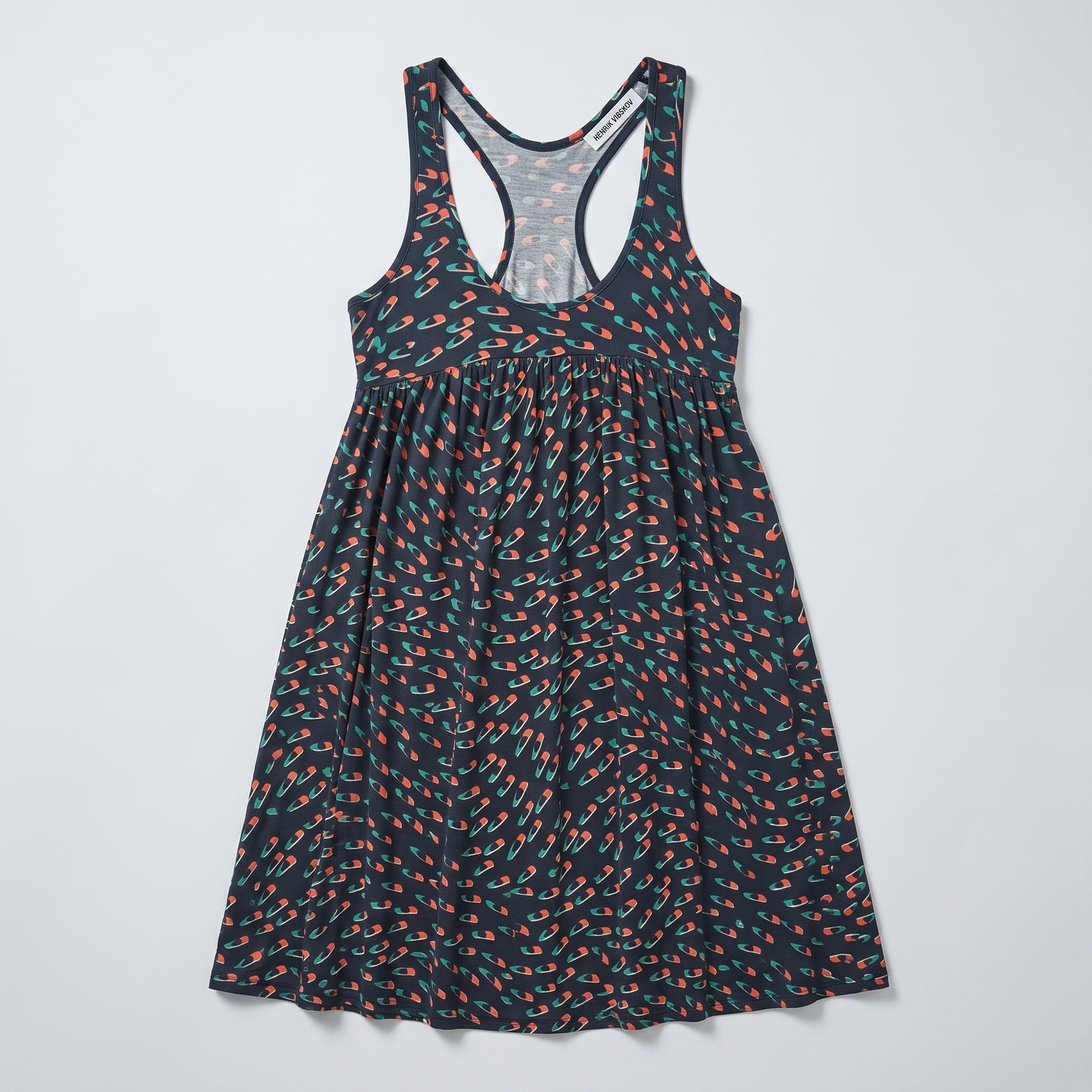 Abstract Print Racerback Jersey Dress