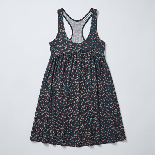 Abstract Print Racerback Jersey Dress