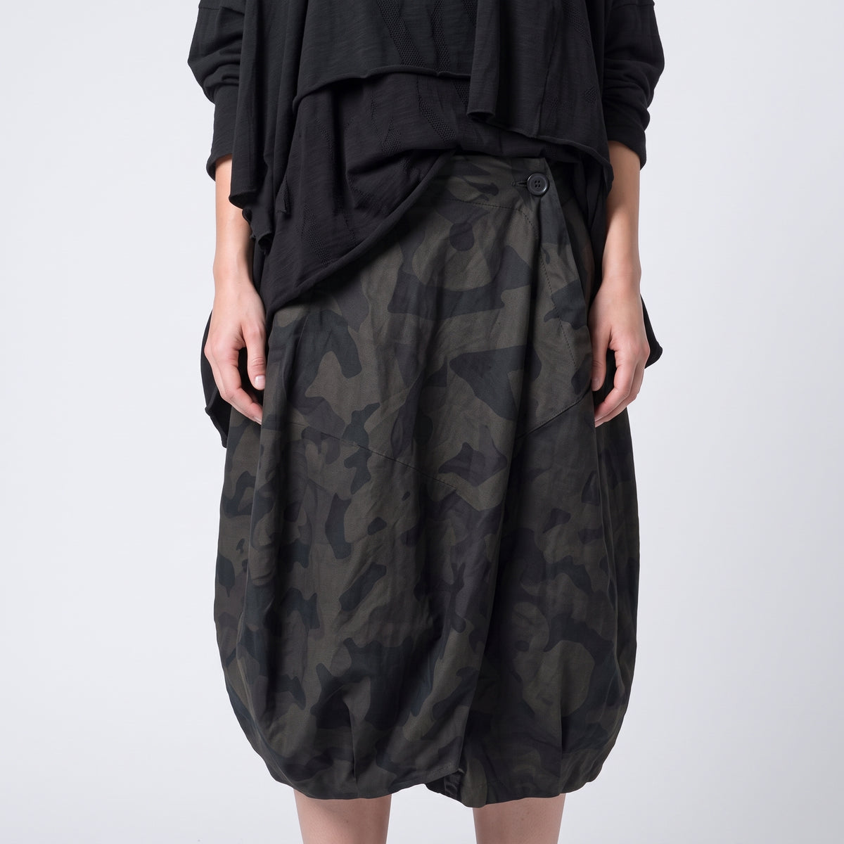 Abstract Print Balloon Skirt