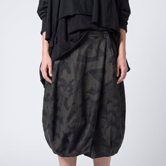 Abstract Print Balloon Skirt