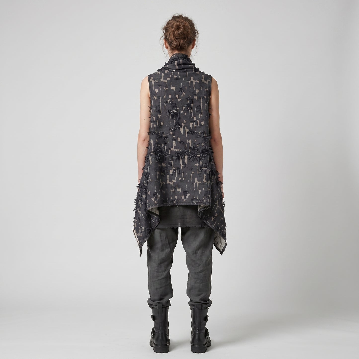 Abstract Textured Waterfall Vest