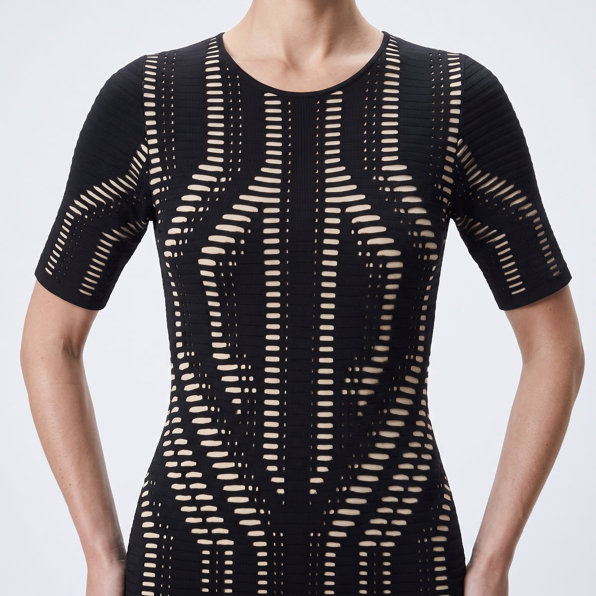 Graphic Knit Bodycon Mini Dress