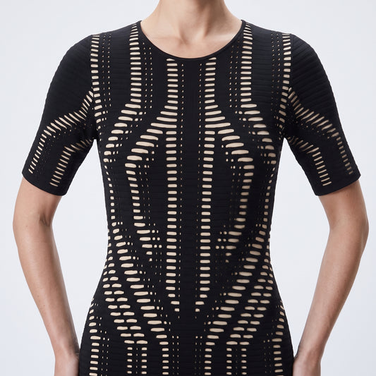 Graphic Knit Bodycon Mini Dress