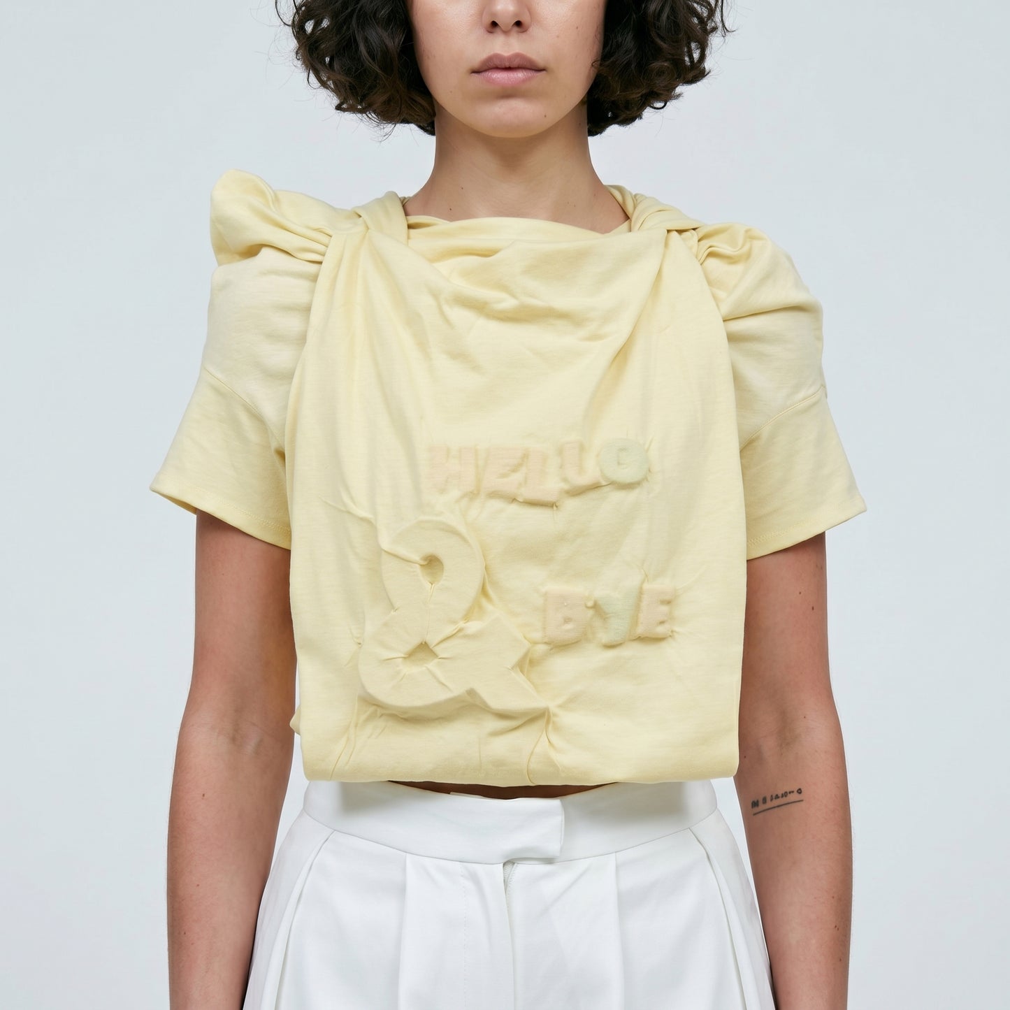 Embossed Graphic Cotton Jersey Top