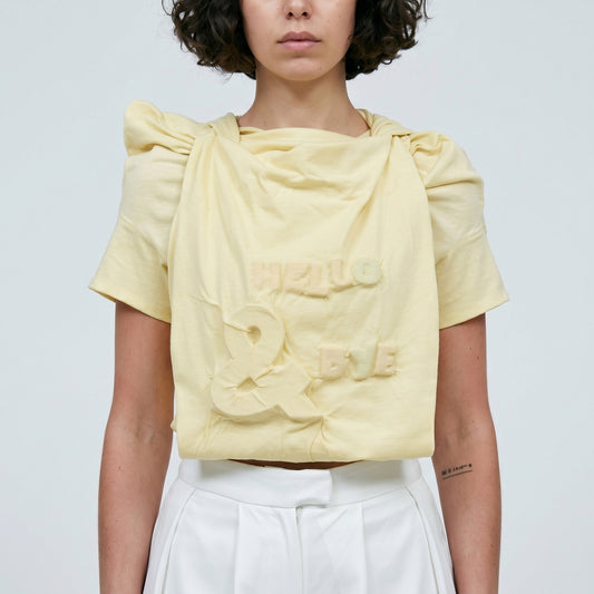 Embossed Graphic Cotton Jersey Top