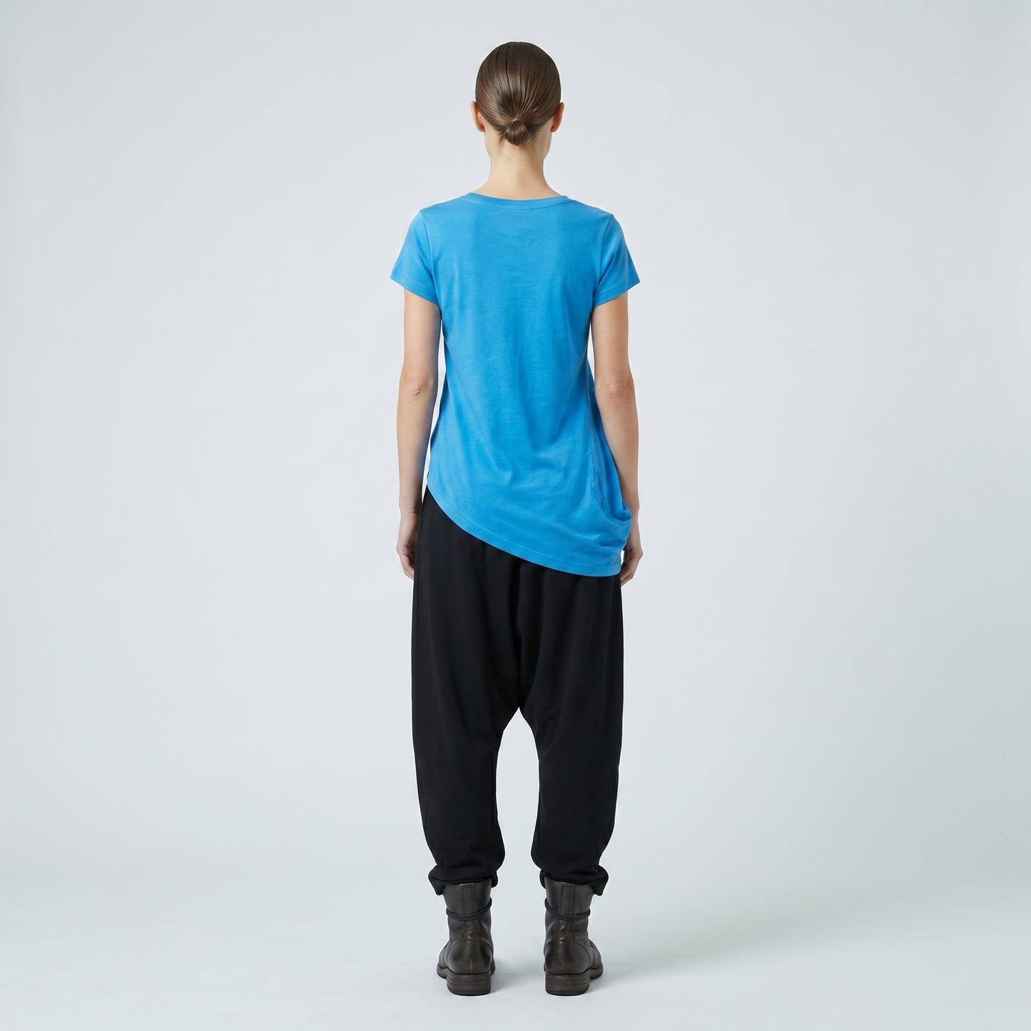 Asymmetric Ruched Cotton T-Shirt