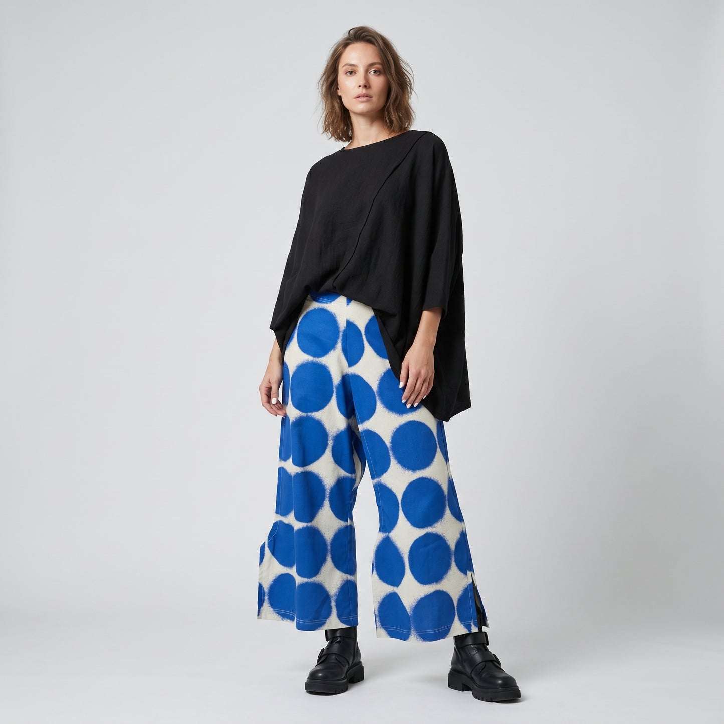 Bold Polka Dot Wide Trousers