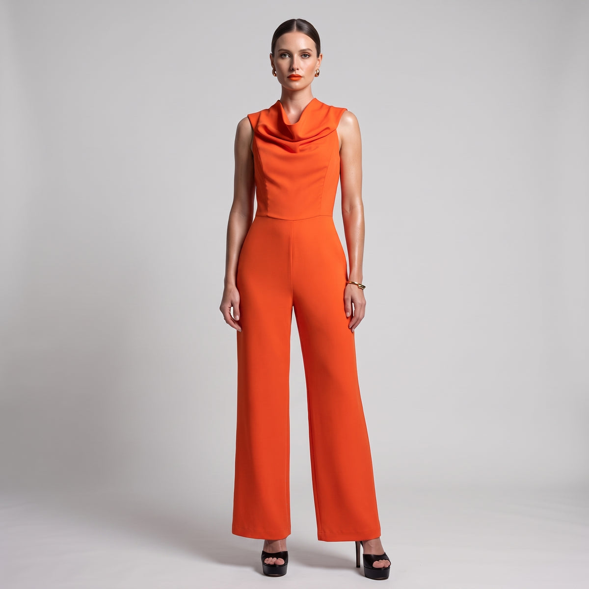 Sleeveless Cowl Neck Jumpsuit