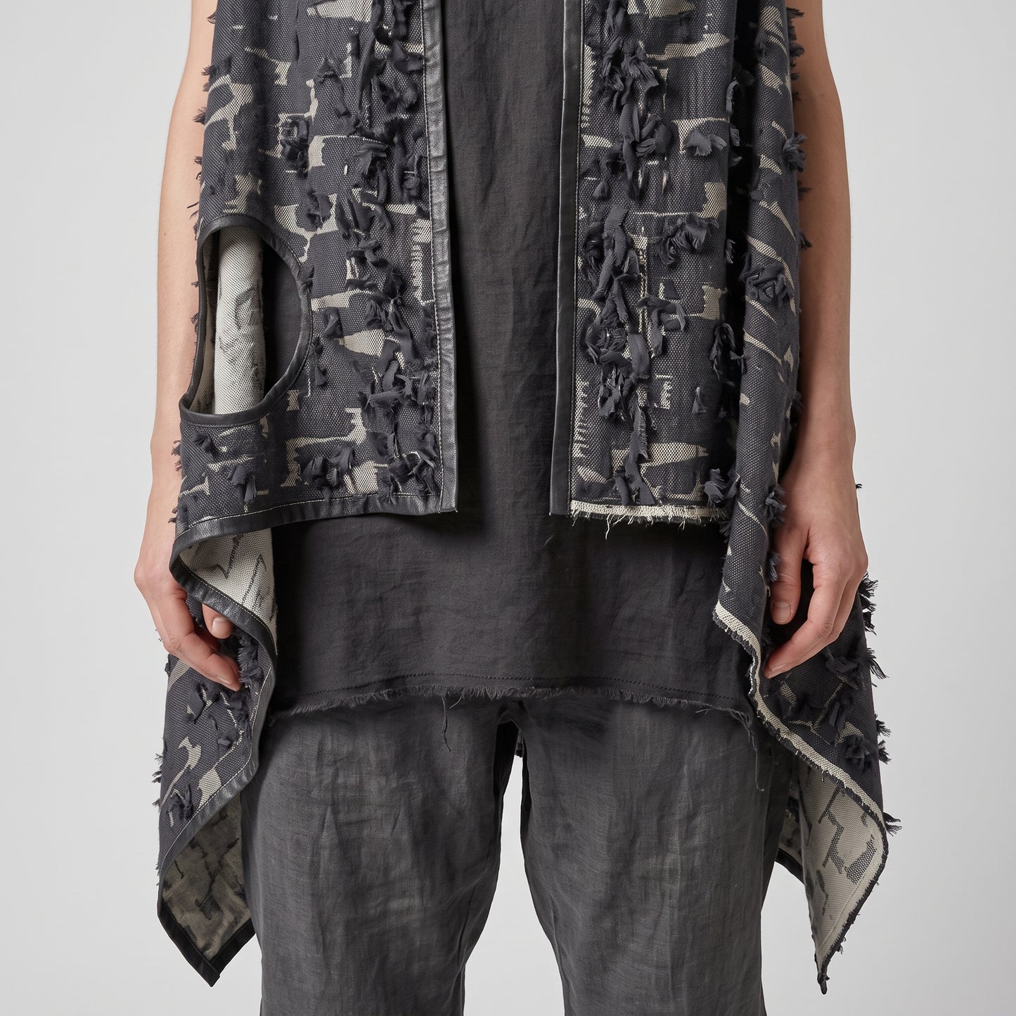 Abstract Textured Waterfall Vest