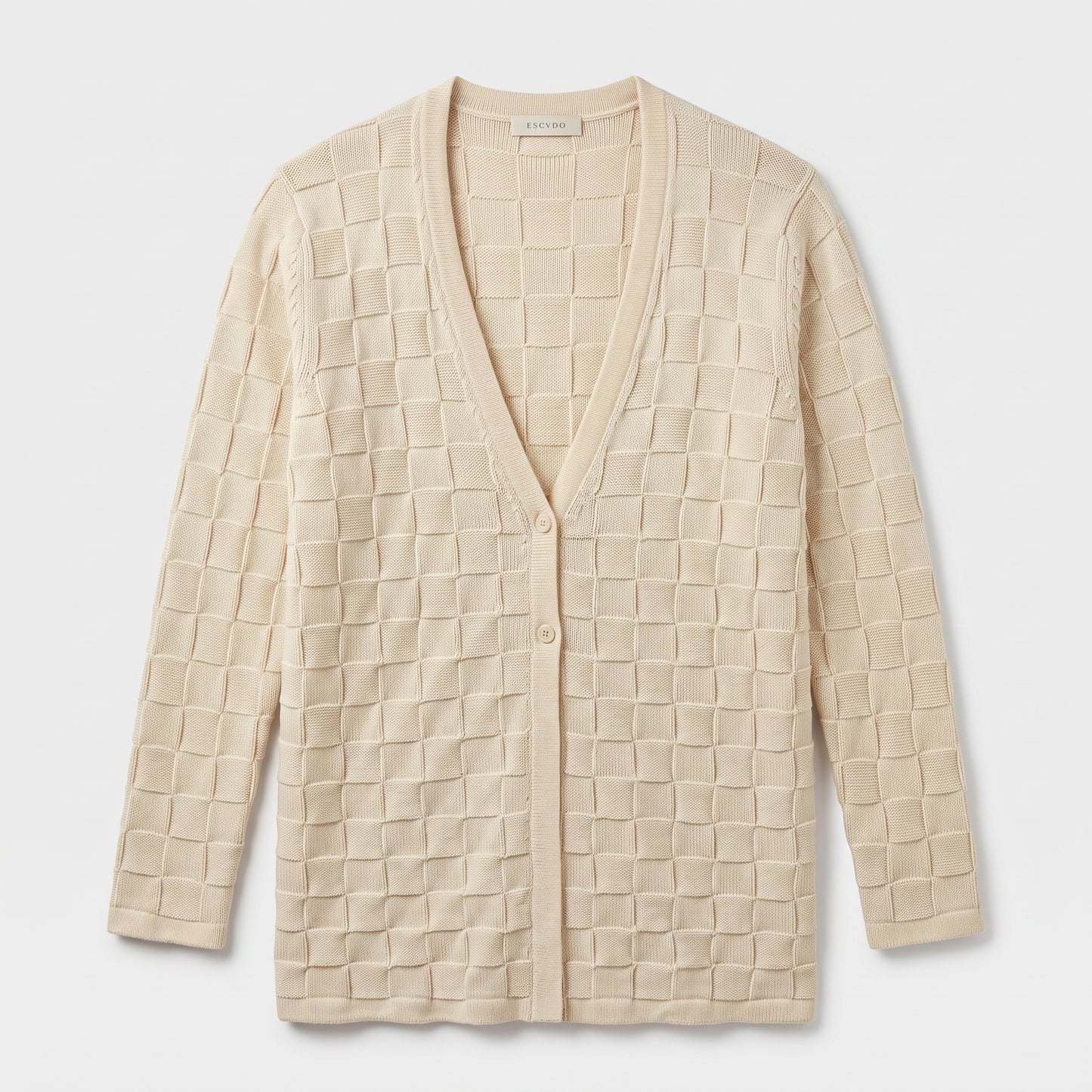 Textured V-Neck Knit Cardigan