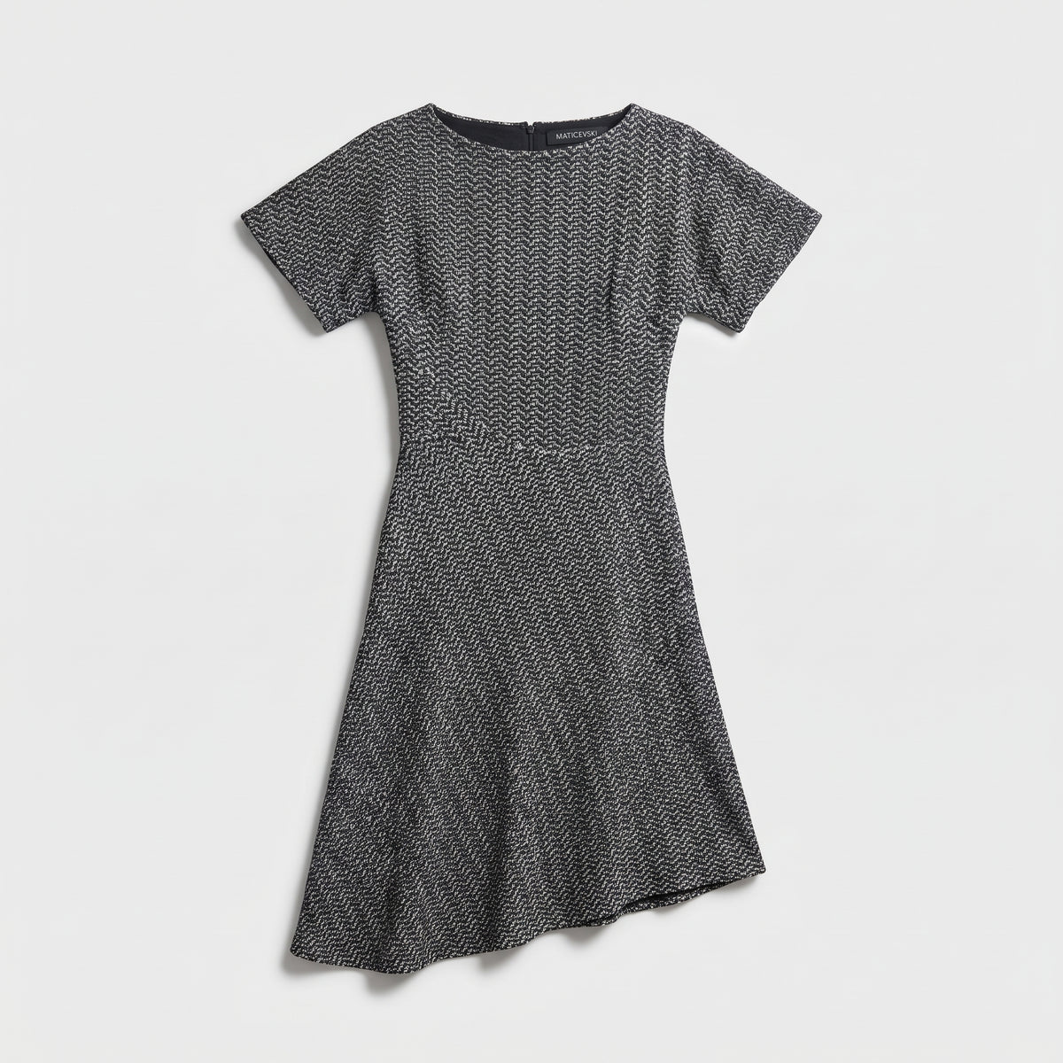 Textured Asymmetric Hem Mini Dress