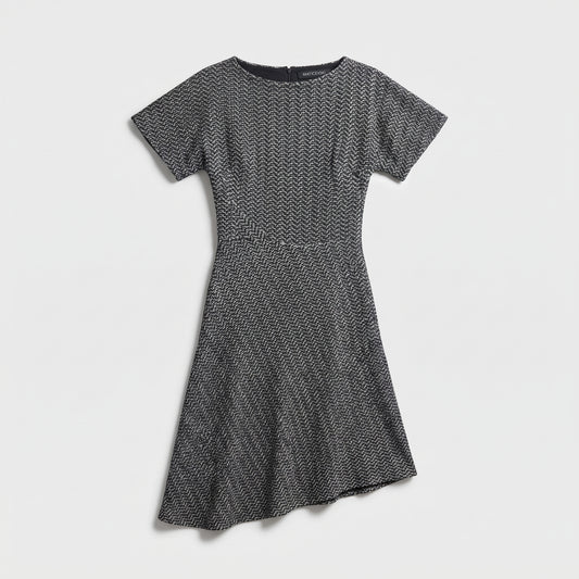 Textured Asymmetric Hem Mini Dress