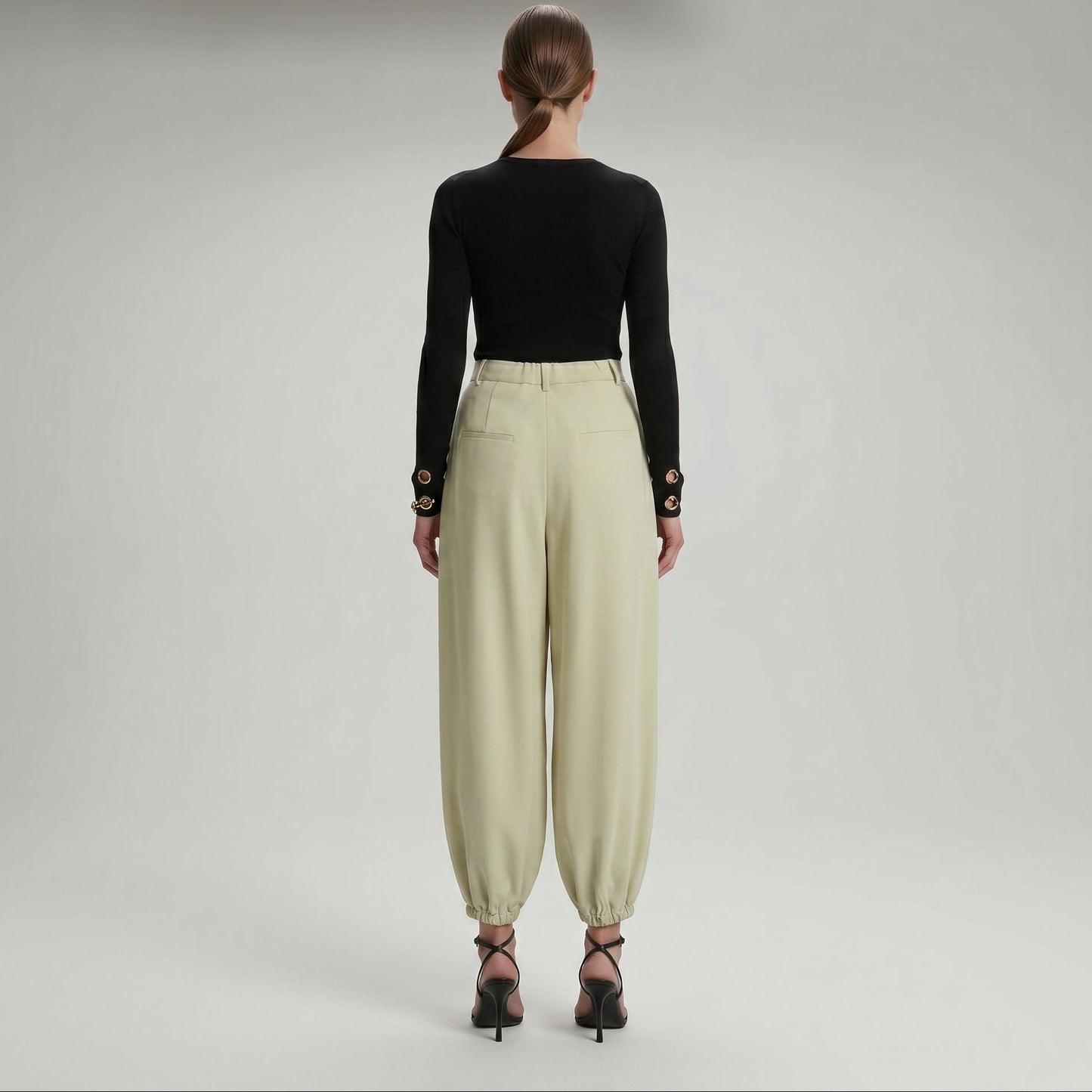 Tailored High-Waist Pleated Trousers