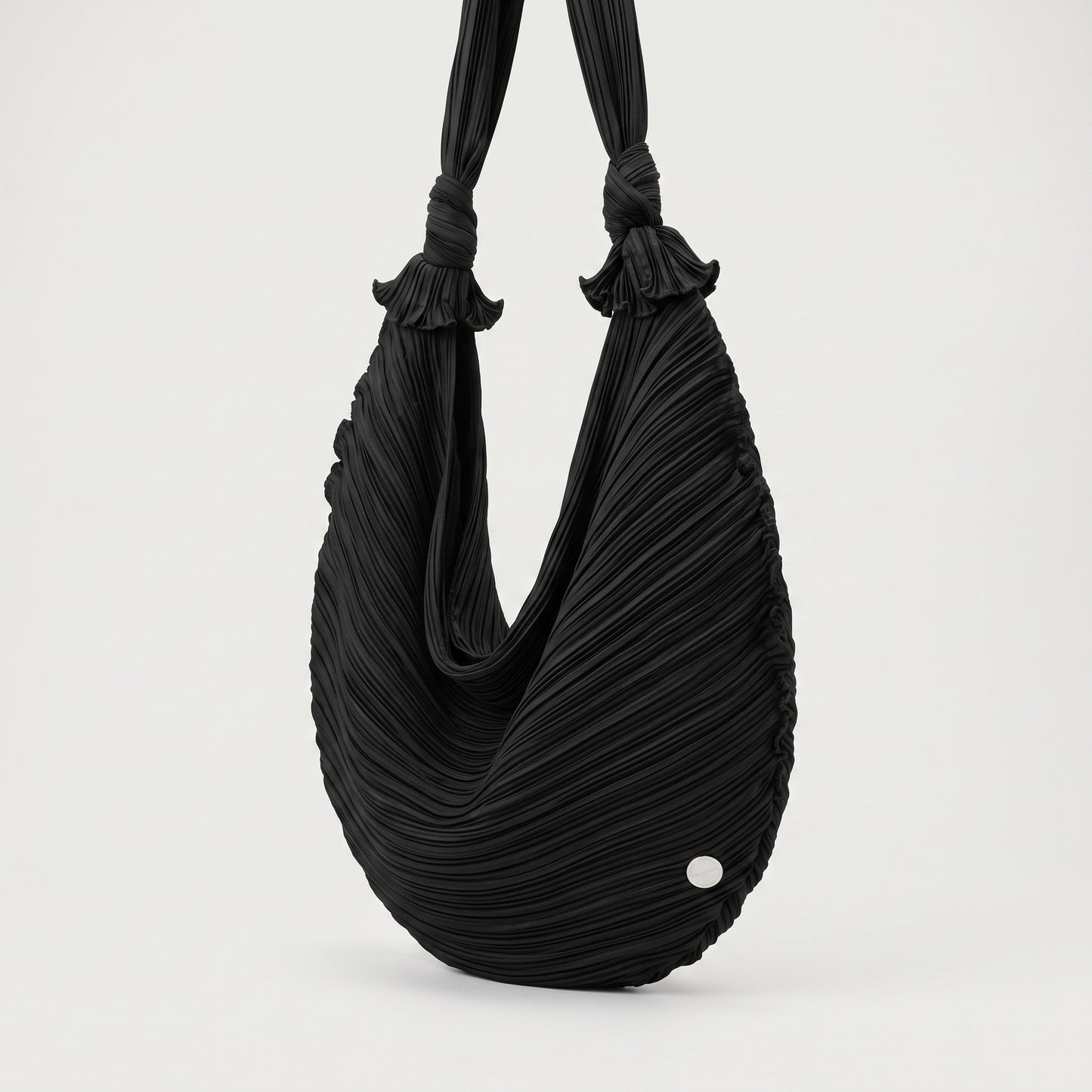 Sculptural Pleated Circle Bag