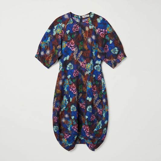 Floral Print Sculpted Midi Dress