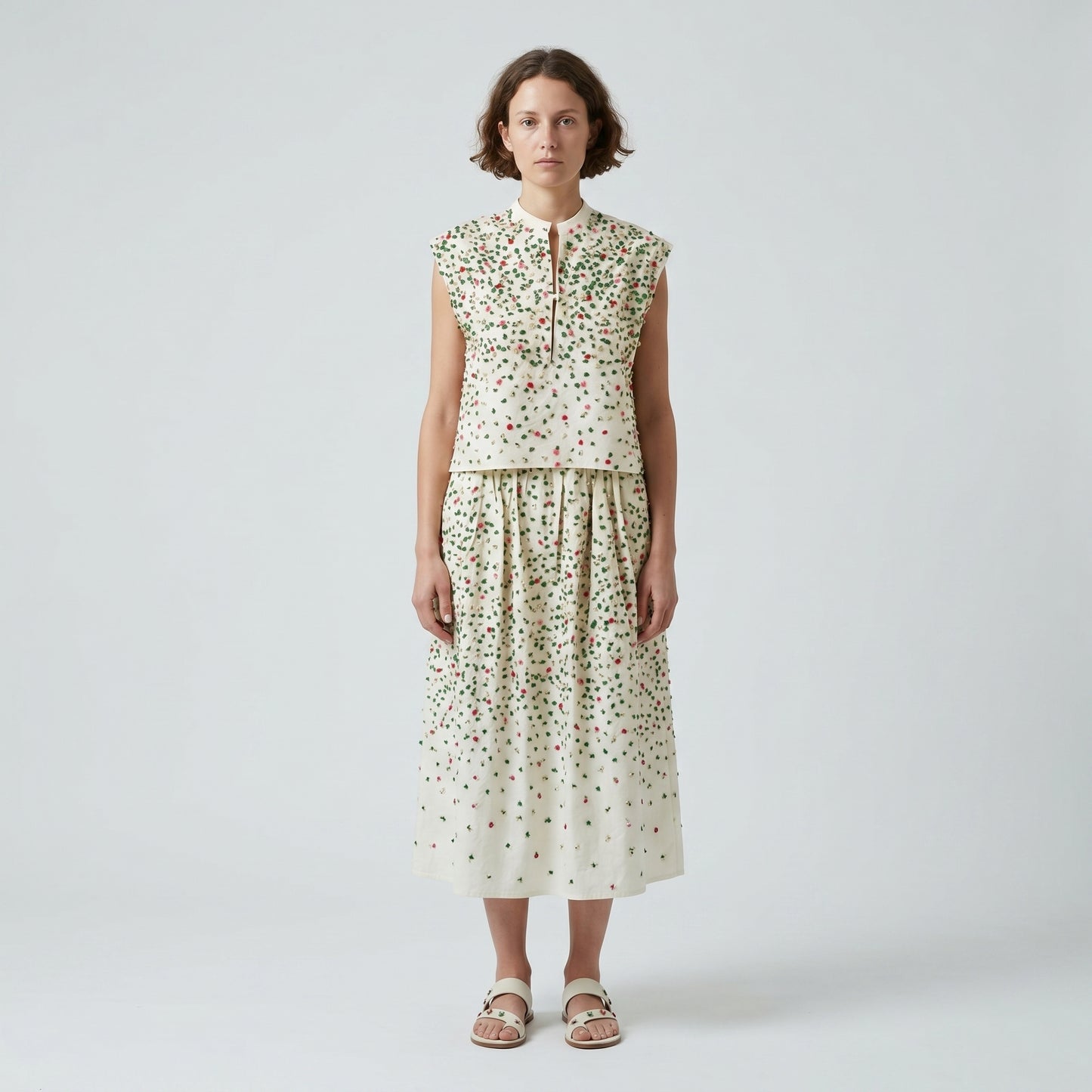 Floral Embroidered Sleeveless Top