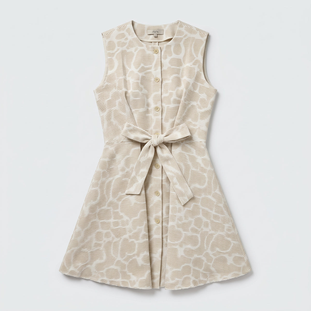 Textured Waist-Tie Sleeveless Vest