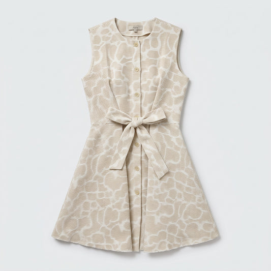 Textured Waist-Tie Sleeveless Vest