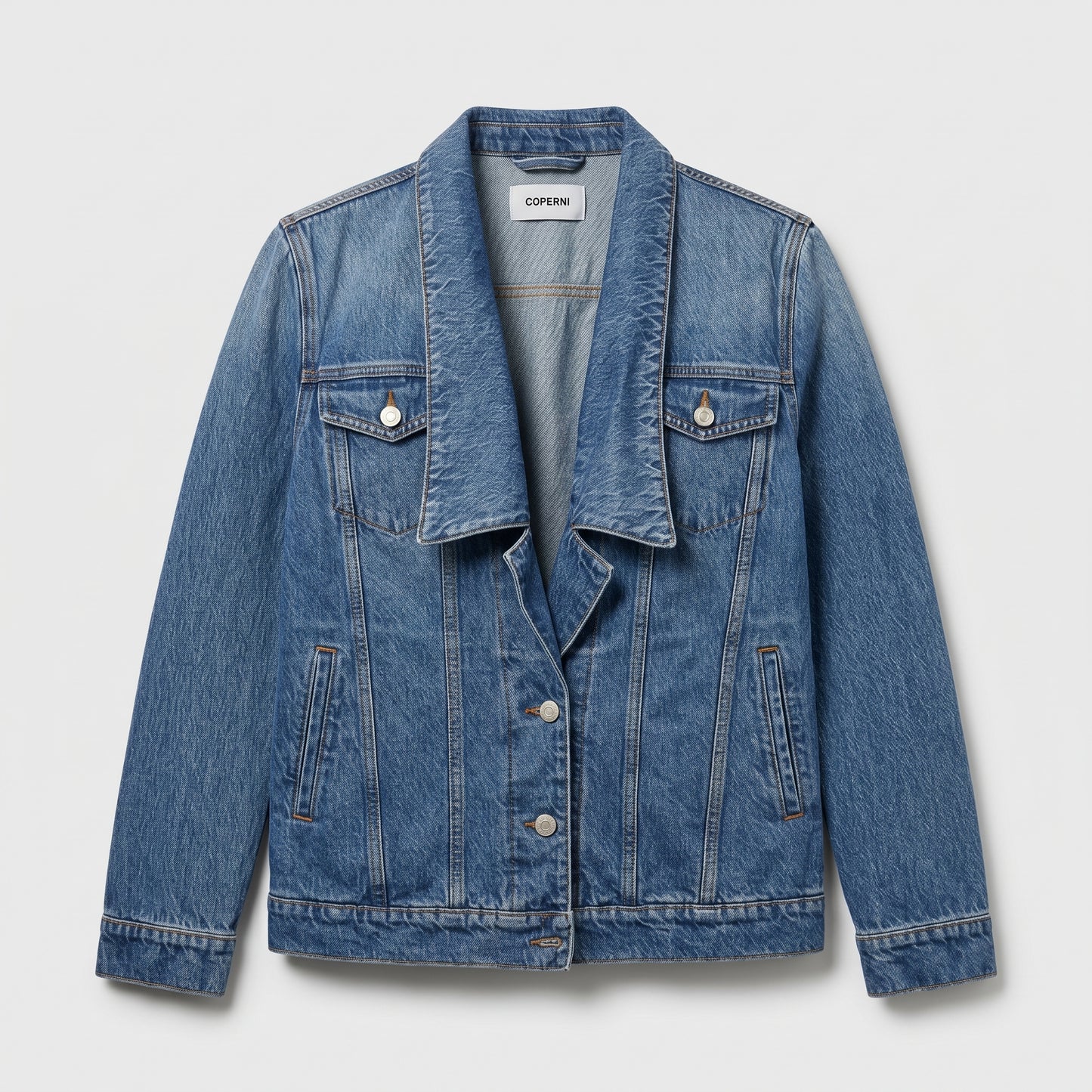 Classic Wide Lapel Denim Jacket