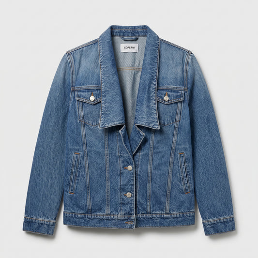 Classic Wide Lapel Denim Jacket