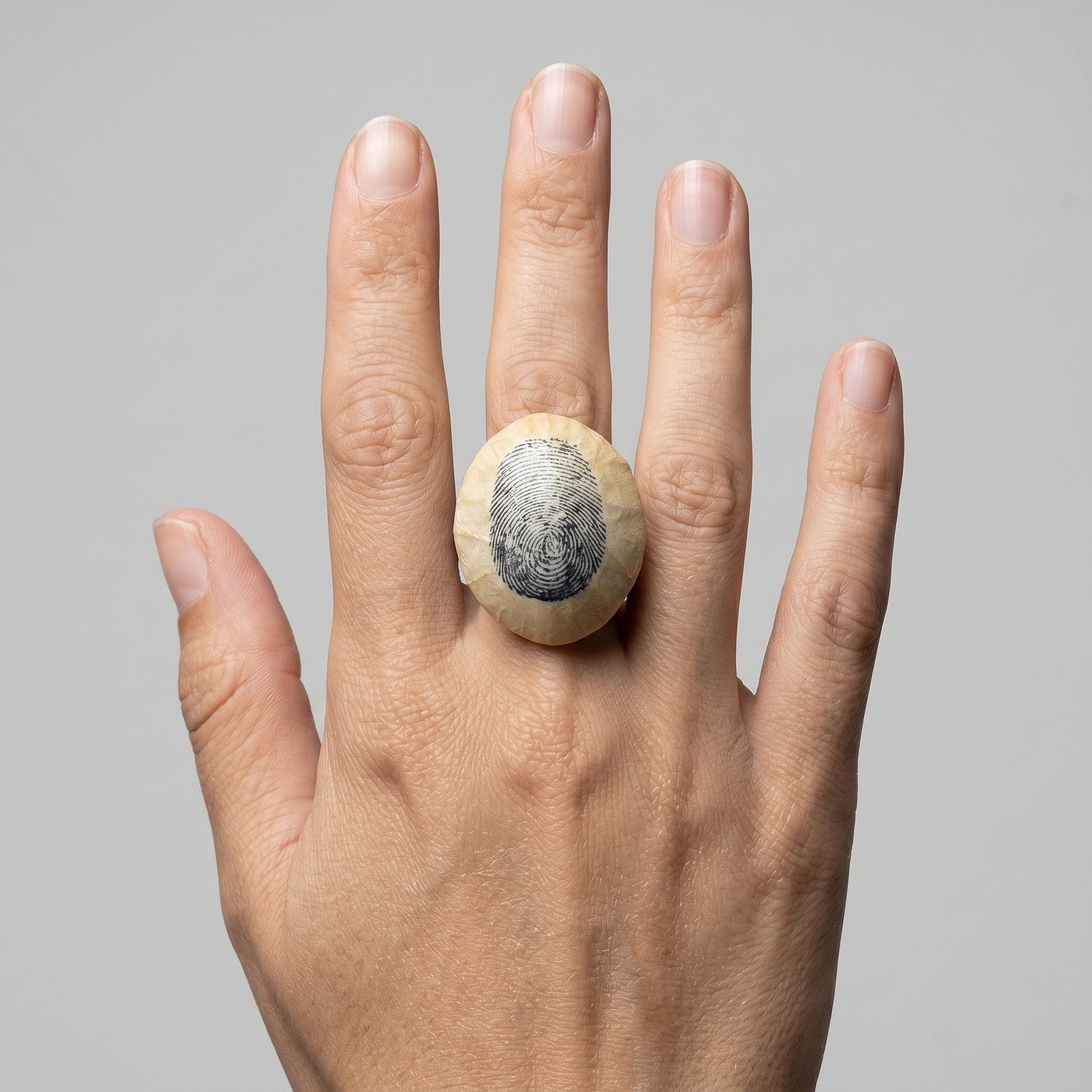 Graphic Fingerprint Statement Ring