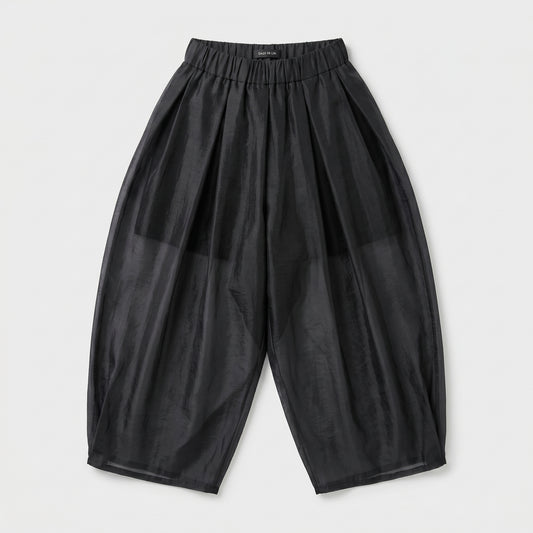 Sheer Pleated Culotte Trousers