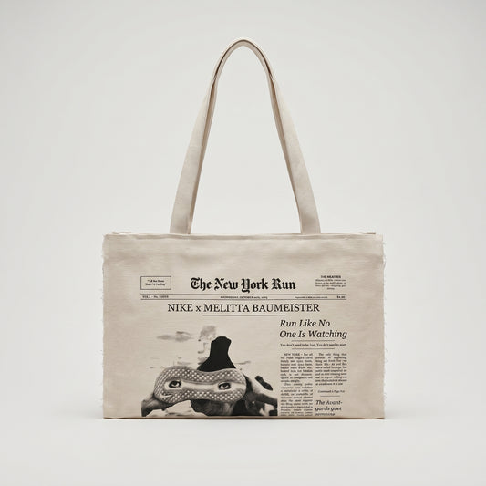 Newspaper Print Canvas Tote Bag