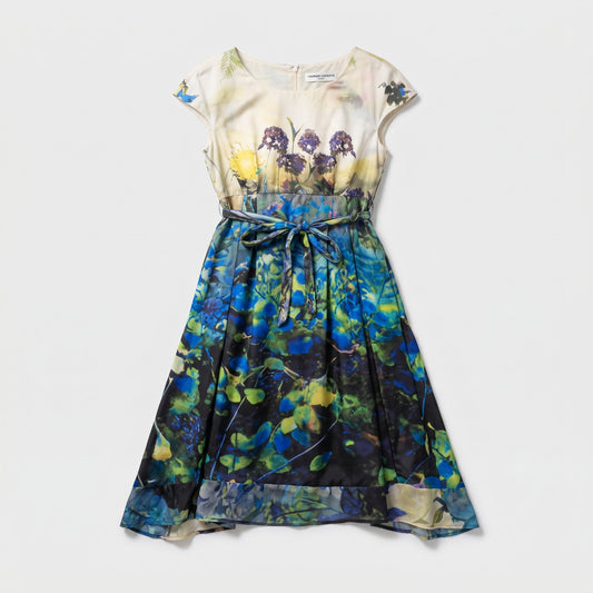 Floral Print Cap Sleeve Dress