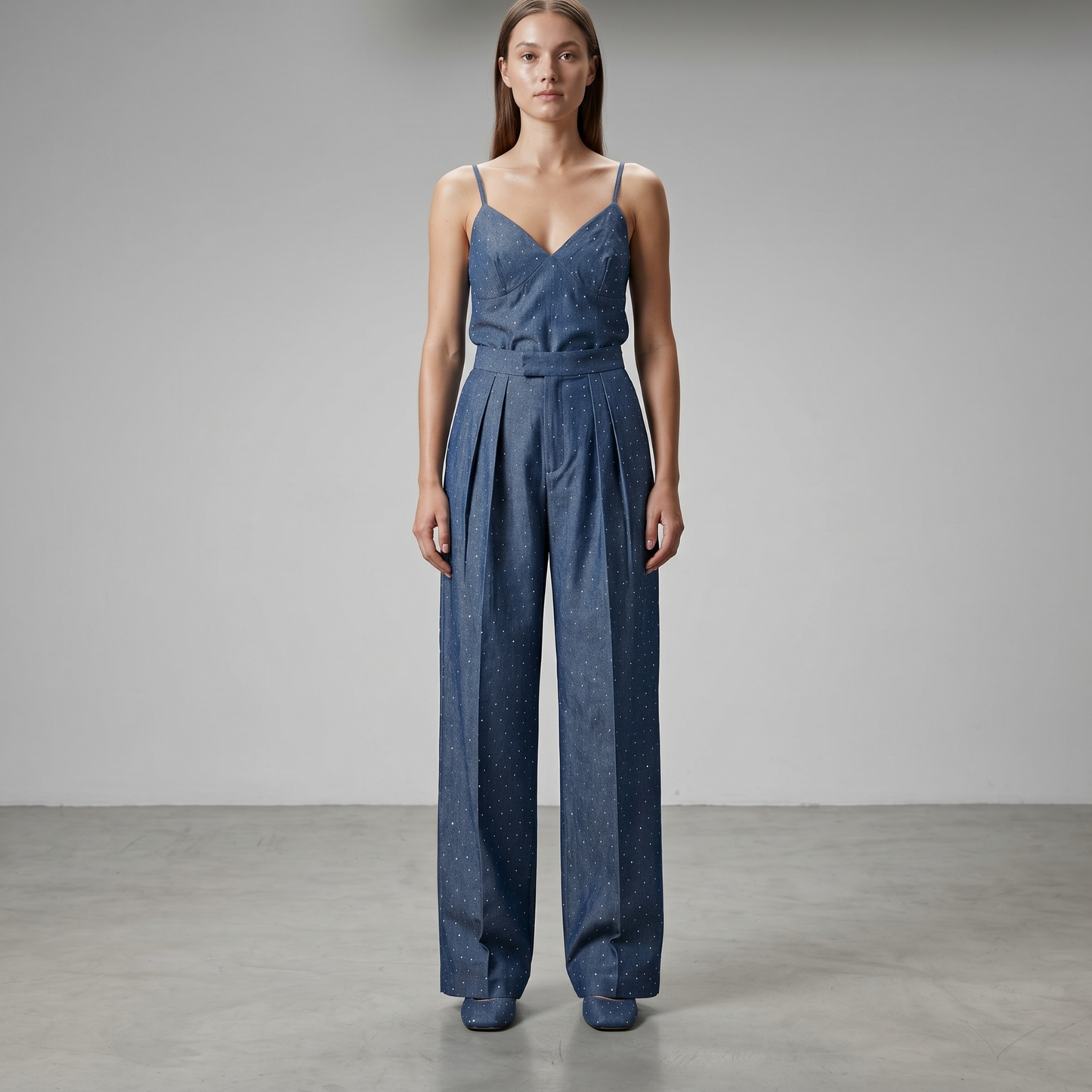 Polka Dot Pleated Trousers