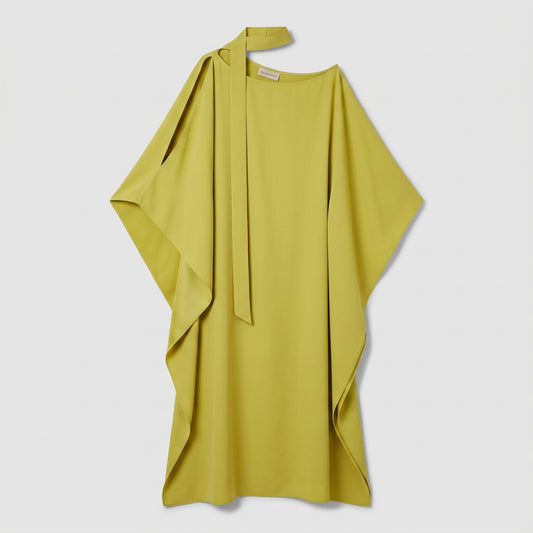 Asymmetric Crepe Kaftan Dress
