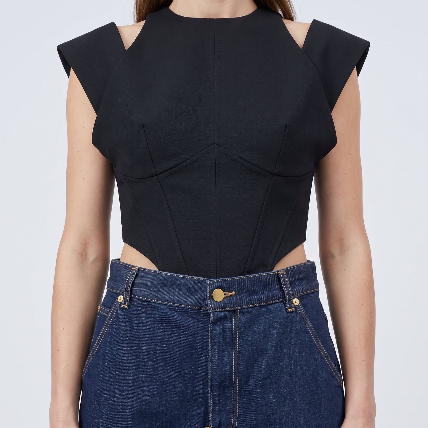 Embellished Raw Hem Denim Jeans