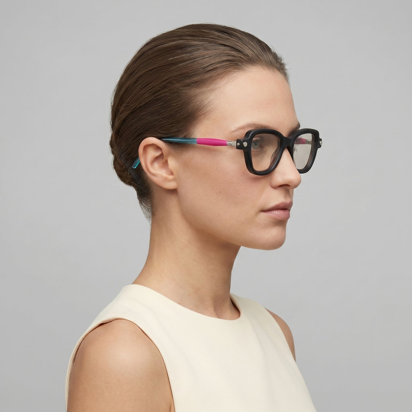 Sculptural Matte Black Optical Glasses