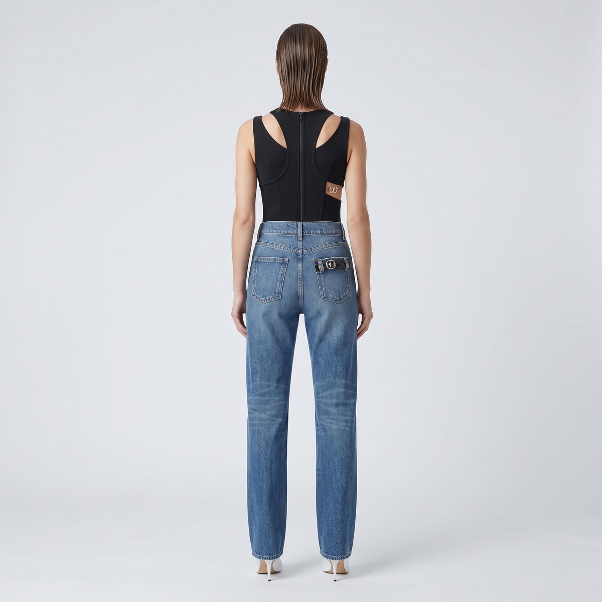 Classic Mid-Wash Straight Jeans