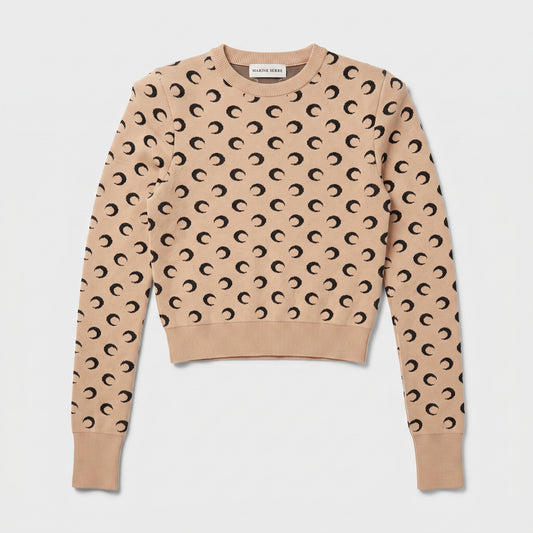 Crescent Moon Jacquard Knit Sweater