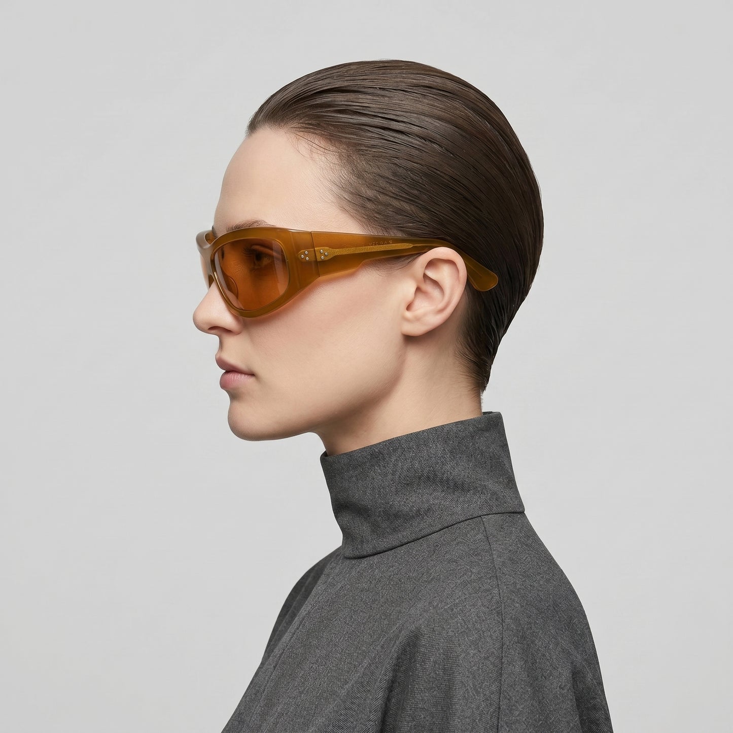 Retro Amber Shield Sunglasses