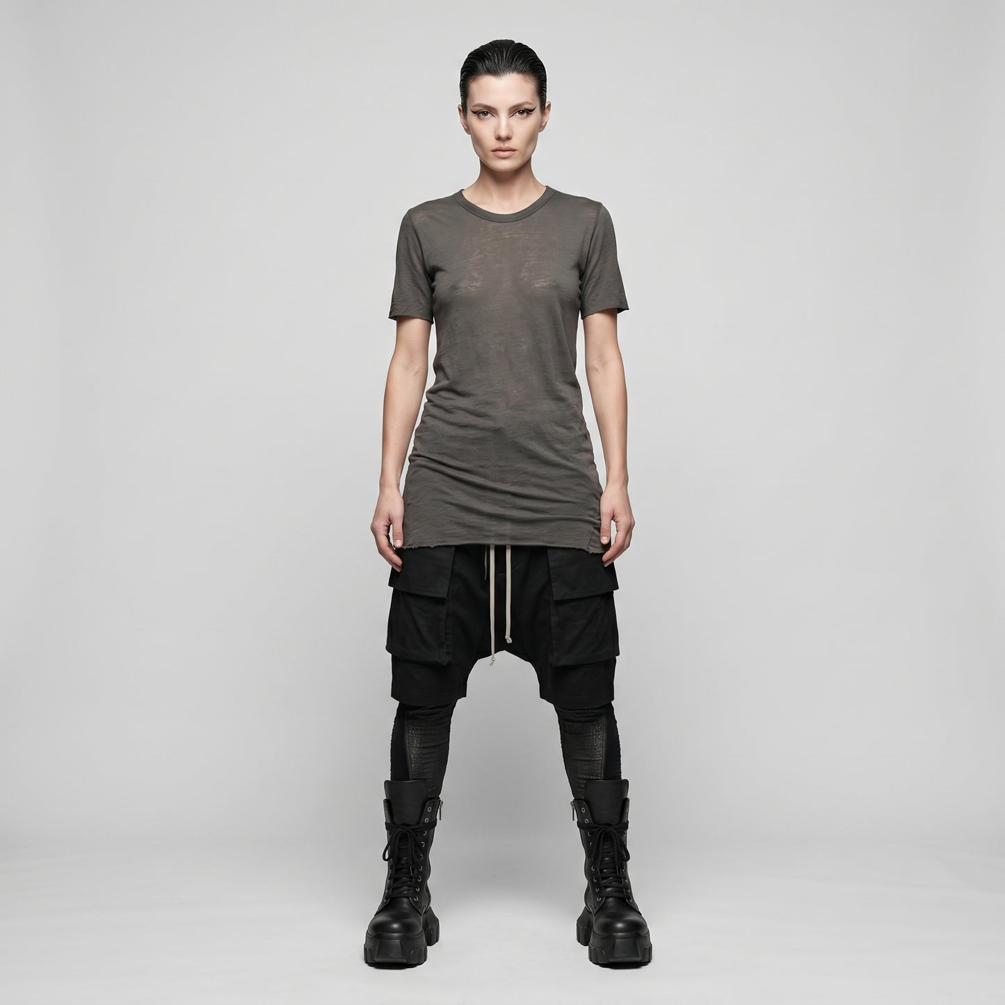 Minimalist Semi-Sheer Crewneck Tee