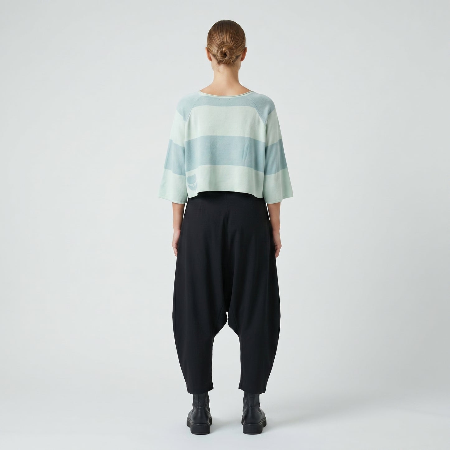 Striped Cropped Knit Sweater