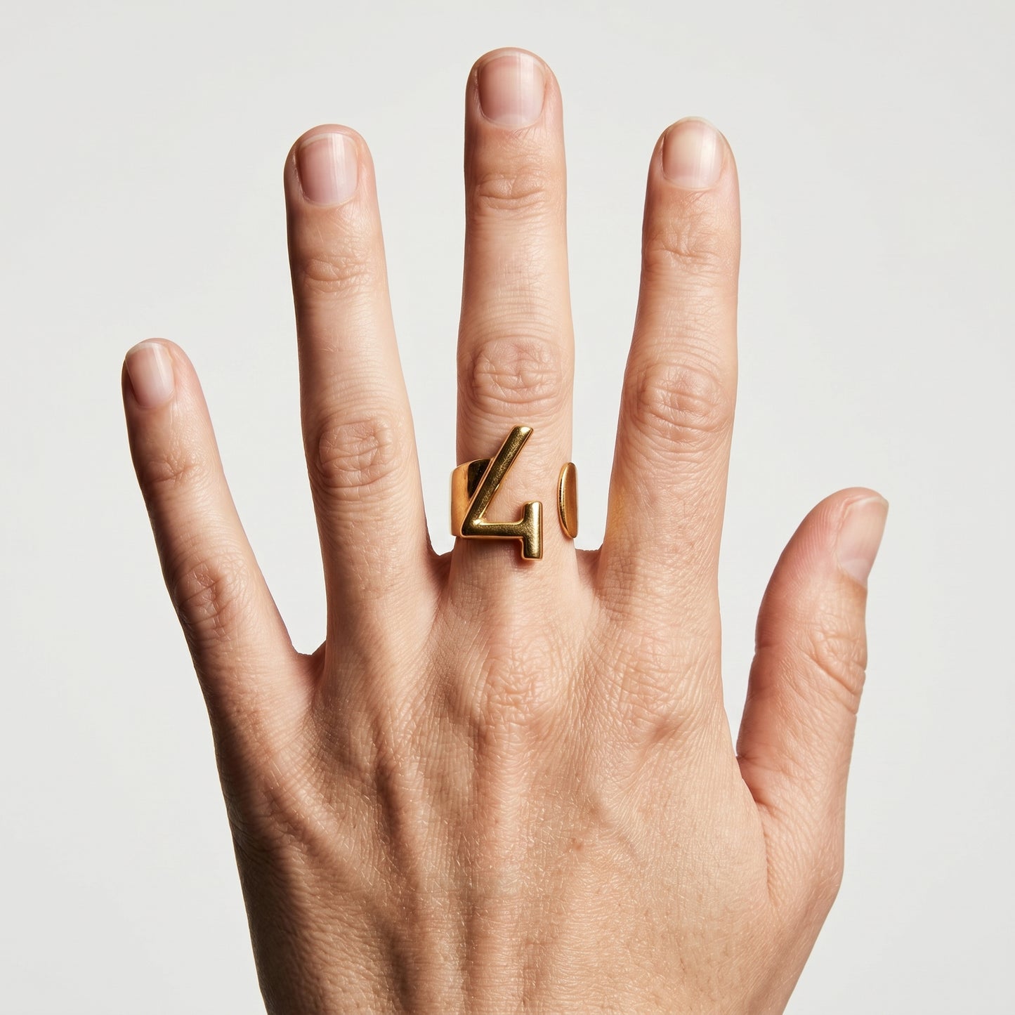 Sculptural Gold Number Ring