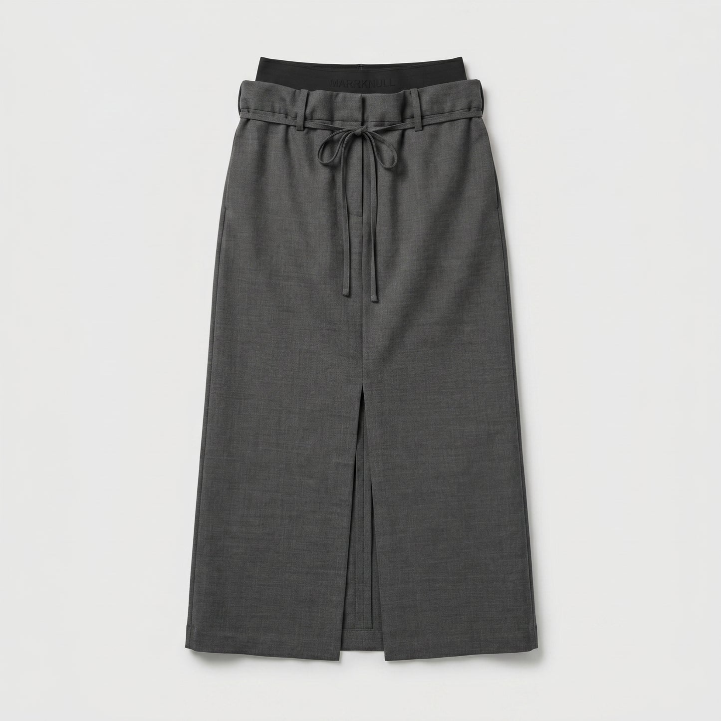 Tailored Grey Midi Skirt