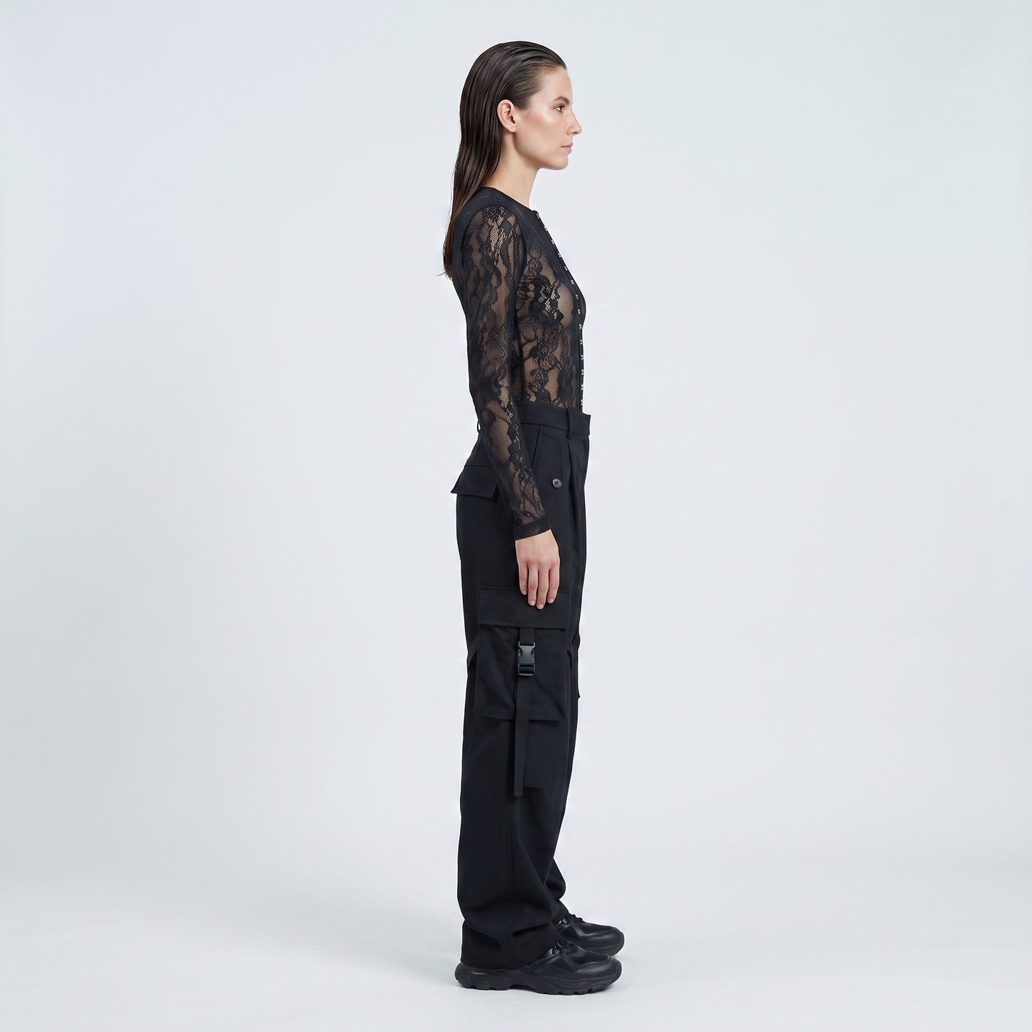 Sheer Floral Lace Hook Top