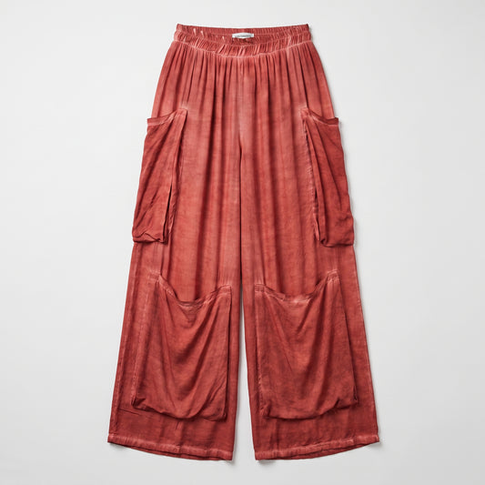 Terracotta Utility Wide-Leg Trousers