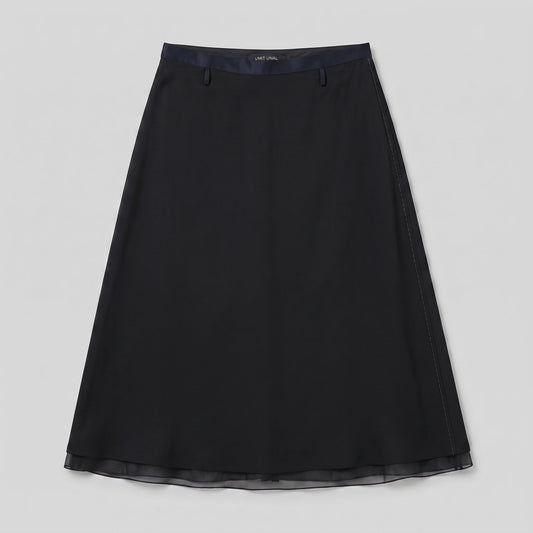 Minimalist A-Line Midi Skirt