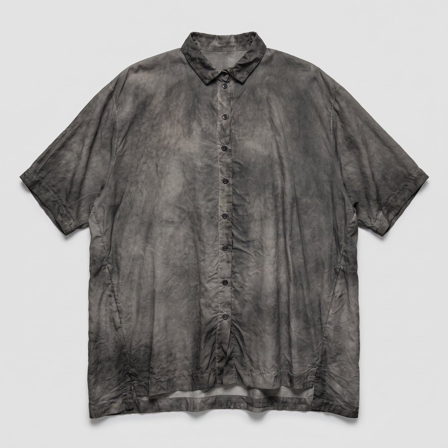 Distressed Washed Short-Sleeve Shirt