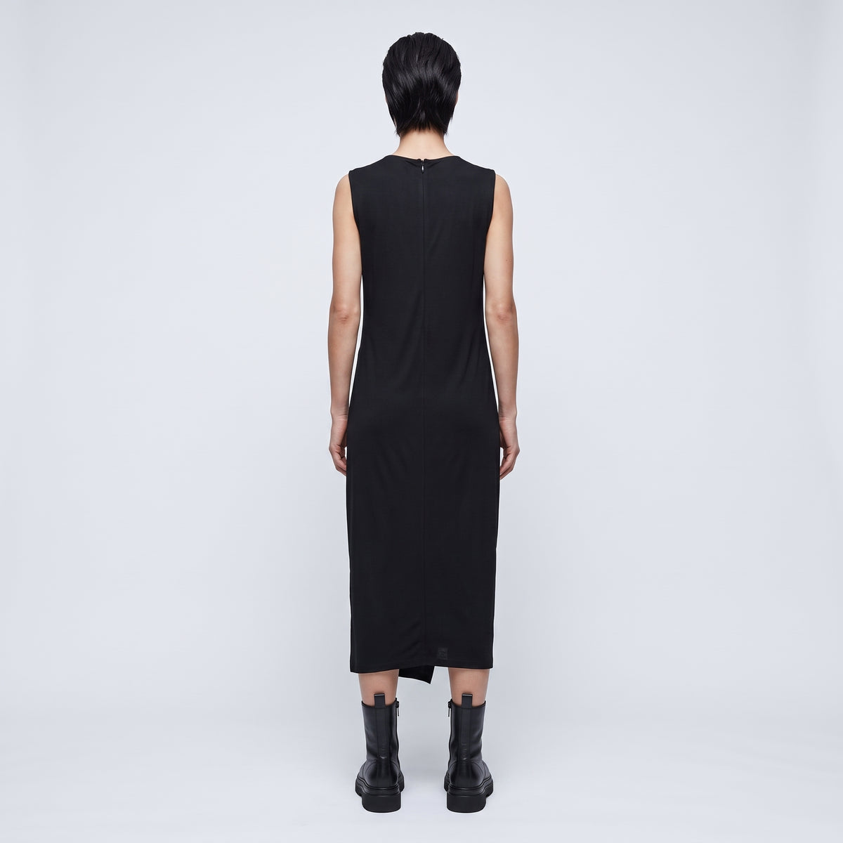 Asymmetric Sleeveless Jersey Dress