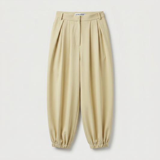 Tailored High-Waist Pleated Trousers